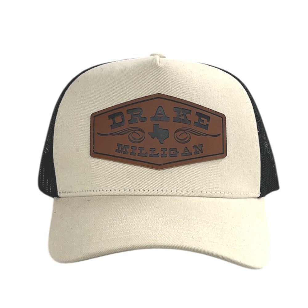 Natural and Black Diamond Patch Hat