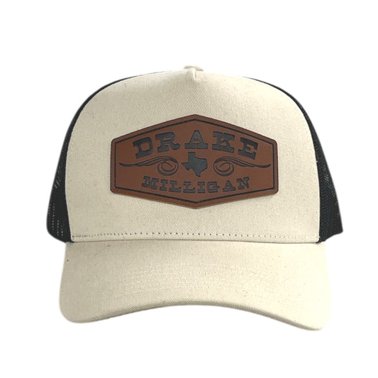 Natural and Black Diamond Patch Hat