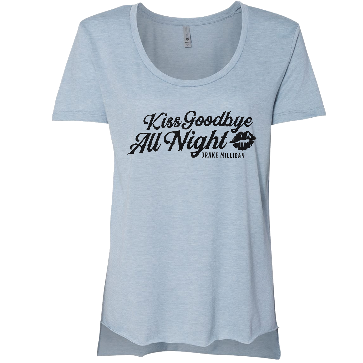 Ladies Heather Blue Kiss Tee