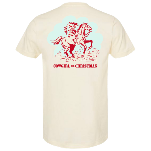 Cowgirl For Christmas Natural Tee